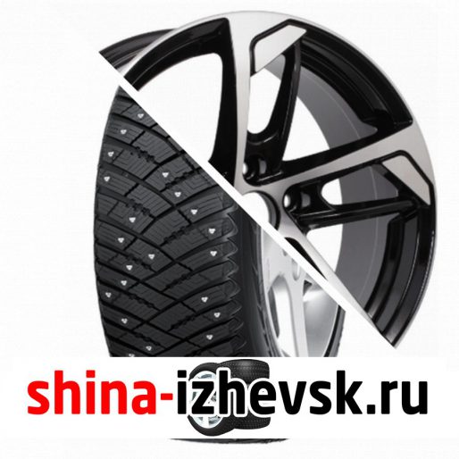 Колесо в сборе Goodyear Ultra Grip Ice Arctic SUV 225/65 R17 T 102 + RST R037 7xR17 5×114.3 ET45 DIA67.1 Глянцевый черный с полированной лицевой частью в Ижевске